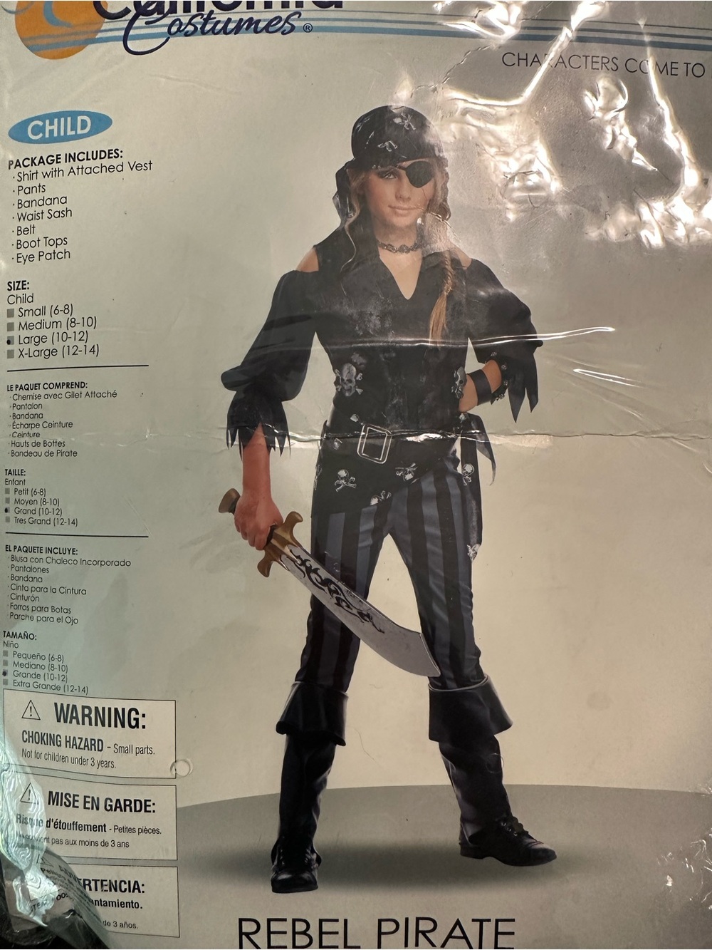 Rebel Pirate Kids Costume - Black